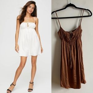 Aritzia Wilfred Minnie polka dots rust mini dress